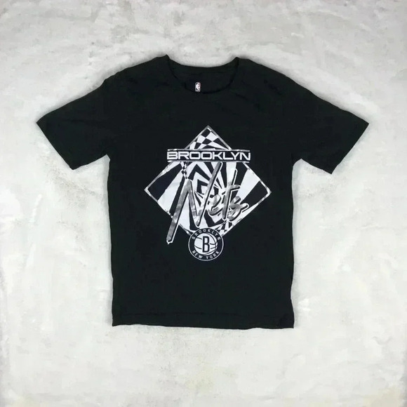 Kids NBA BROOKLYN NETS Black T-shirt Size Medium 10/12 - Picture 7 of 8